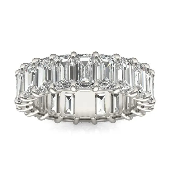 Emerald-Cut Lab-Grown Diamond Eternity Ring | 6.25 Carat G/VS in 14K White Gold