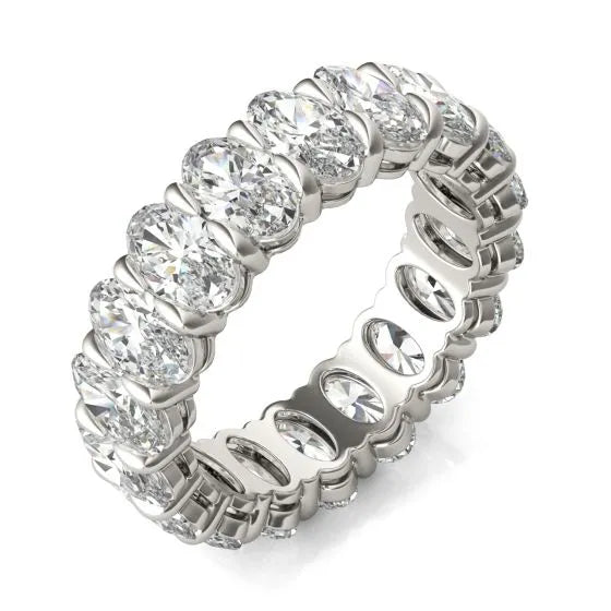 Oval Lab-Grown Diamond Eternity Ring | 4.00 Carat G/VS1+ in 14K White Gold