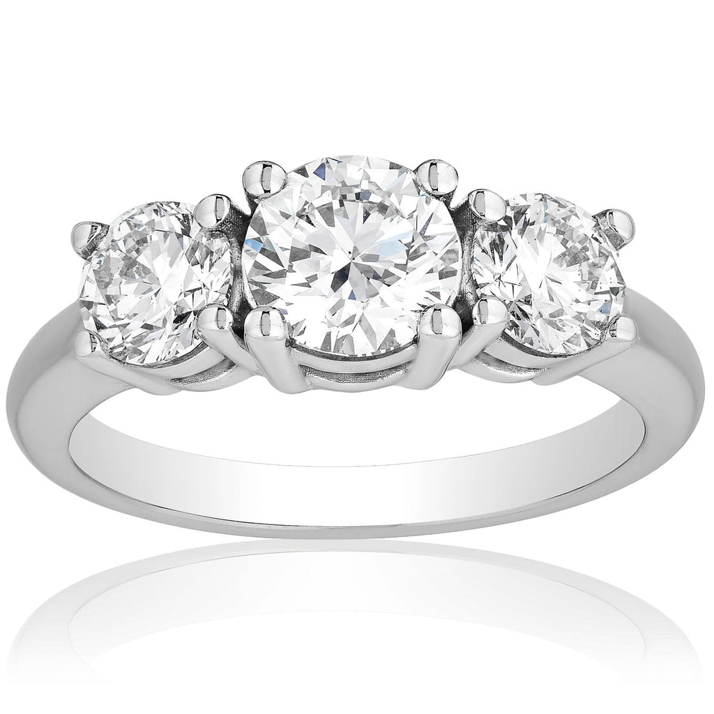 Three-Stone Lab-Grown Diamond Engagement Ring | 2.00 Carat G/VS1+ in 14K Gold
