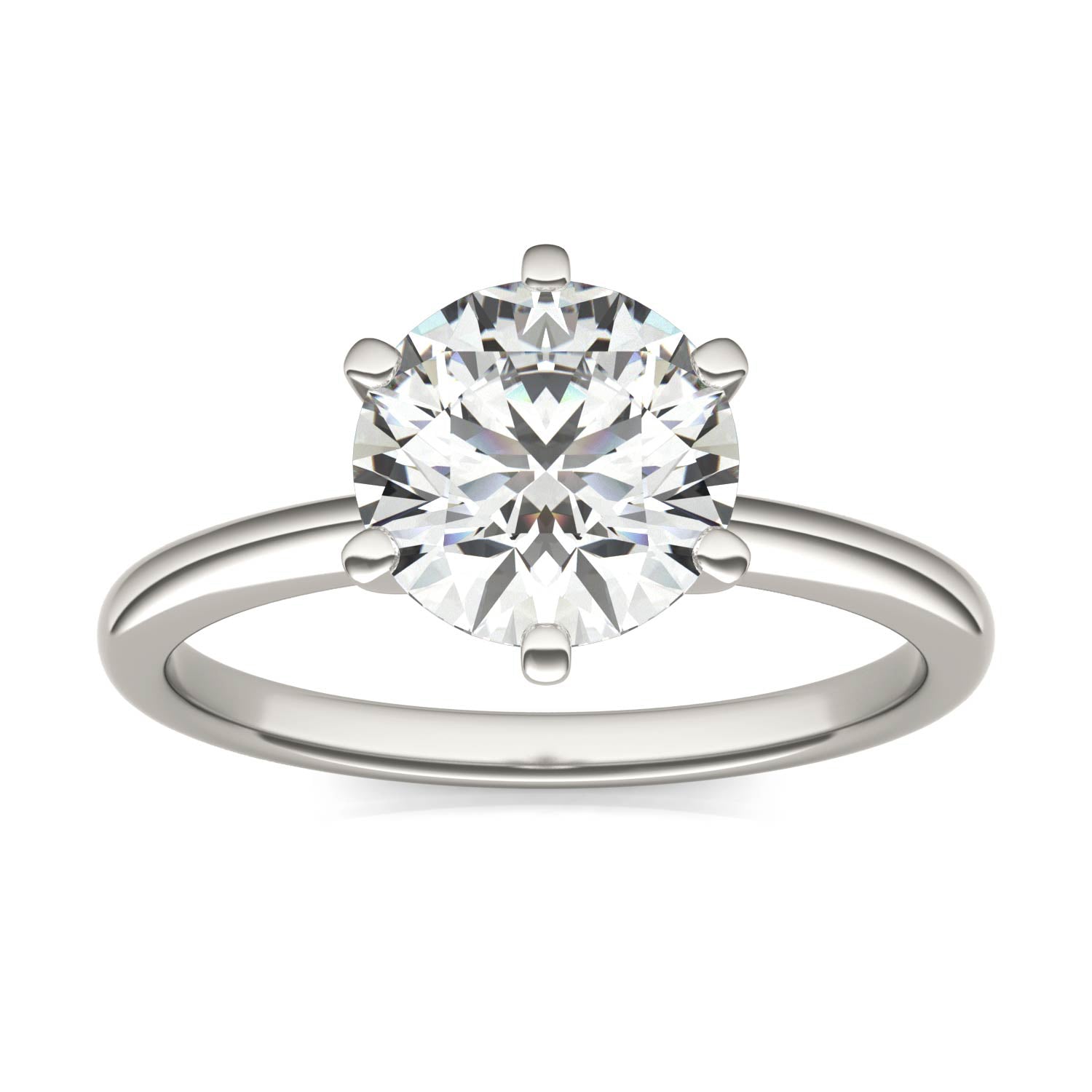 2.00 CTW Round Lab-Grown Diamond Solitaire Engagement Ring in 14K White Gold