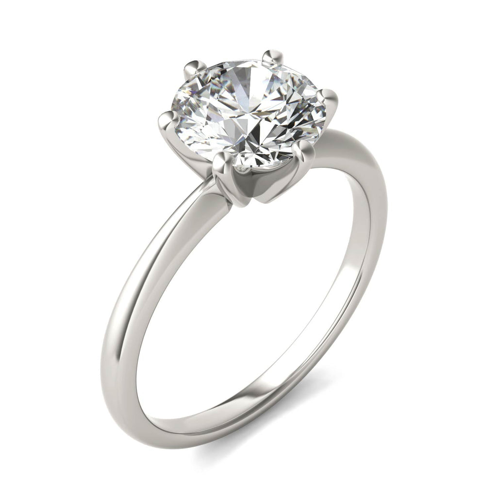 2.00 CTW Round Lab-Grown Diamond Solitaire Engagement Ring in 14K White Gold