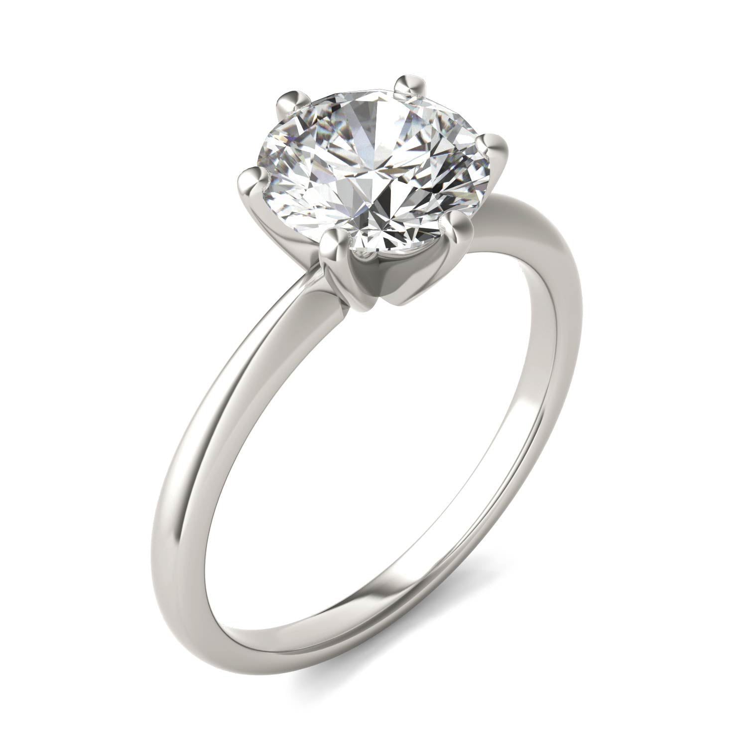 2.00 CTW Round Lab-Grown Diamond Solitaire Engagement Ring in 14K White Gold