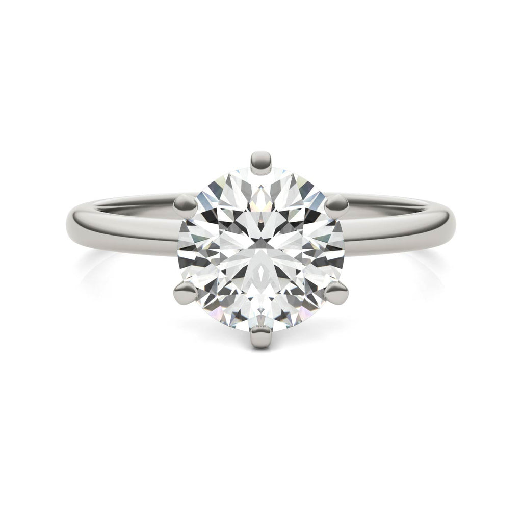 2.00 CTW Round Lab-Grown Diamond Solitaire Engagement Ring in 14K White Gold