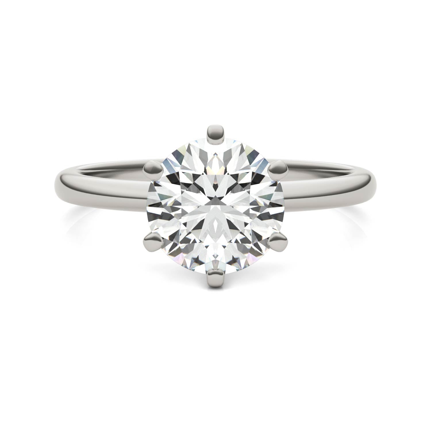 2.00 CTW Round Lab-Grown Diamond Solitaire Engagement Ring in 14K White Gold