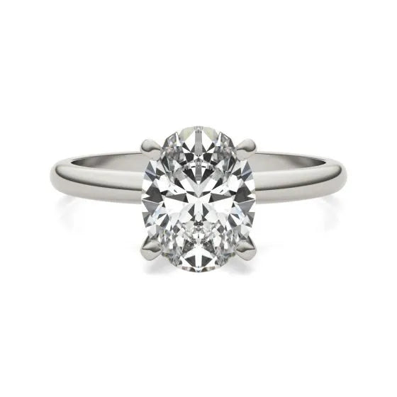 Oval Lab-Grown Diamond Solitaire Engagement Ring | 2.00 Carat G/VS1+ in 14K White Gold