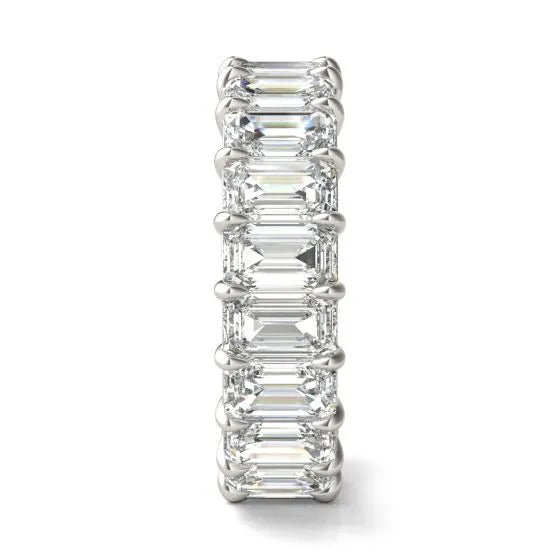 Emerald-Cut Lab-Grown Diamond Eternity Ring | 6.25 Carat G/VS in 14K White Gold