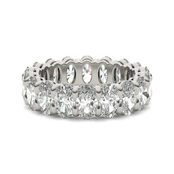 Oval Lab-Grown Diamond Eternity Ring | 4.00 Carat G/VS1+ in 14K White Gold