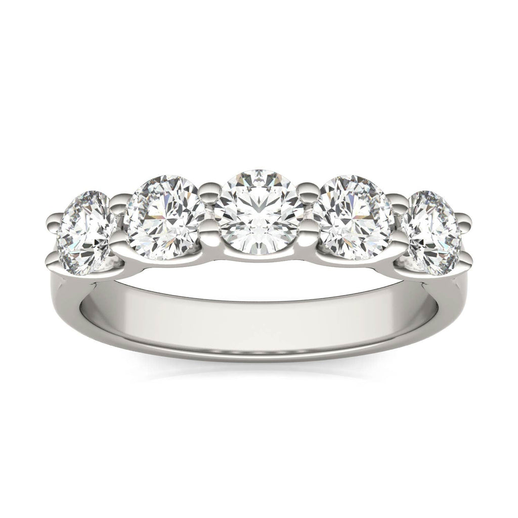 Five-Stone Lab-Grown Diamond Anniversary Band | 1.25 Carat G/VS1+ in 14K White Gold