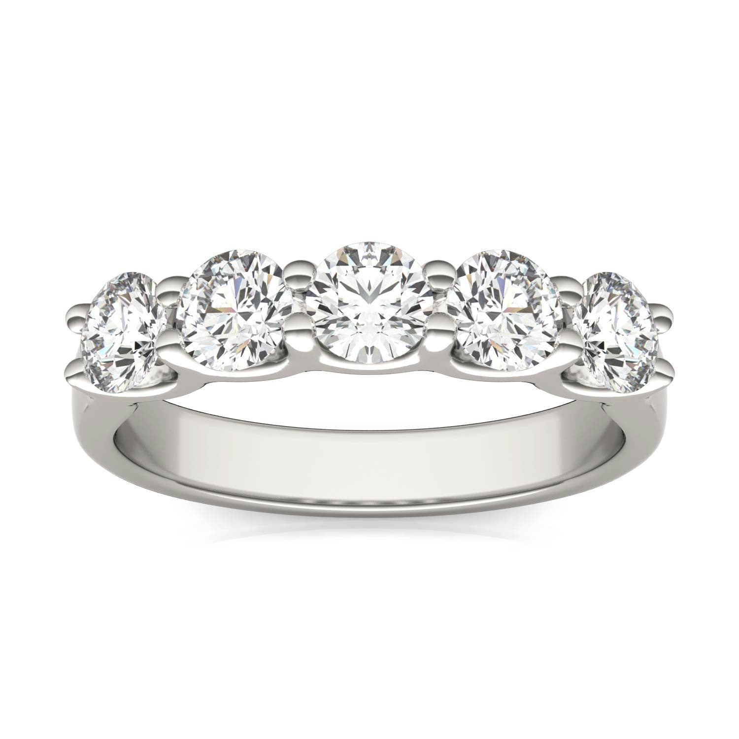 Five-Stone Lab-Grown Diamond Anniversary Band | 1.25 Carat G/VS1+ in 14K White Gold