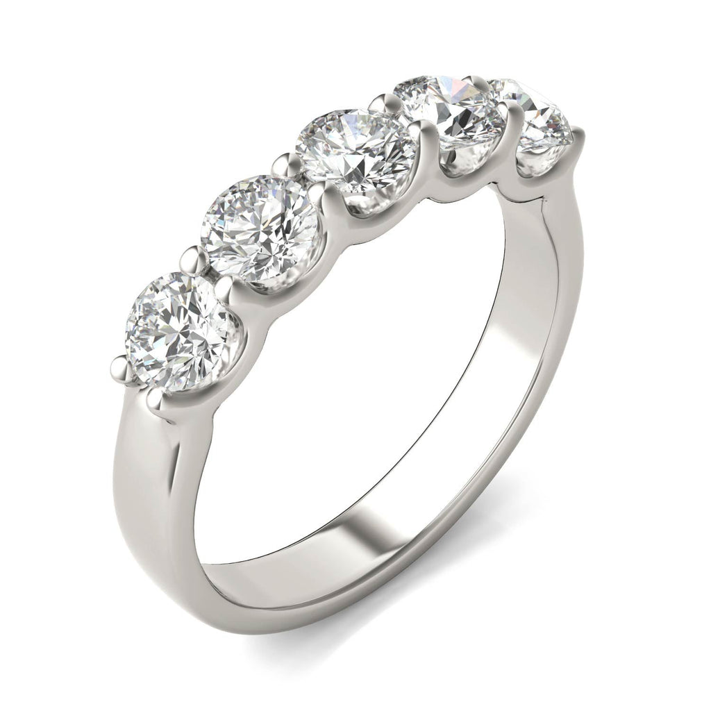Five-Stone Lab-Grown Diamond Anniversary Band | 1.25 Carat G/VS1+ in 14K White Gold