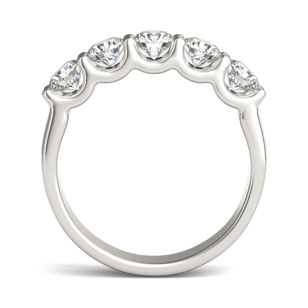 Five-Stone Lab-Grown Diamond Anniversary Band | 1.25 Carat G/VS1+ in 14K White Gold