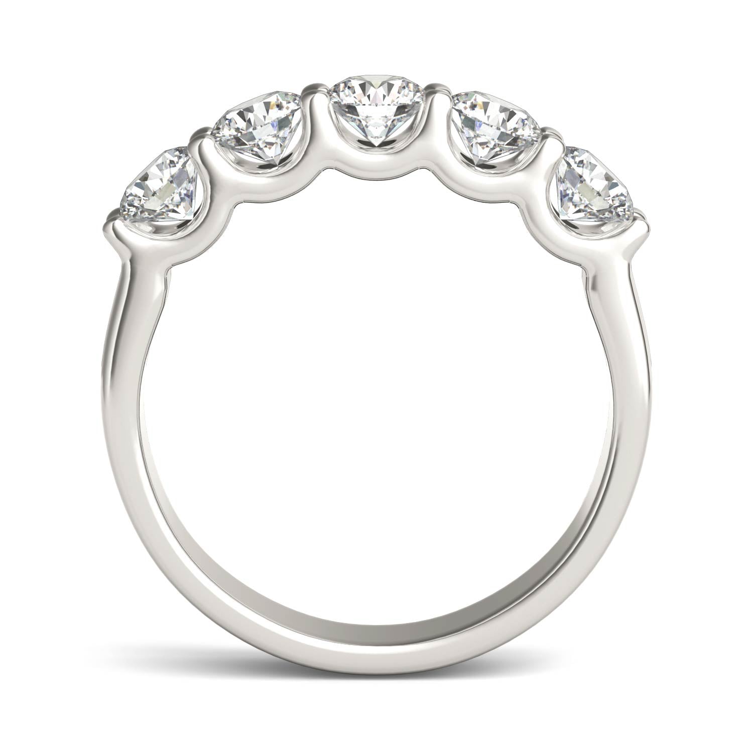 Five-Stone Lab-Grown Diamond Anniversary Band | 1.25 Carat G/VS1+ in 14K White Gold