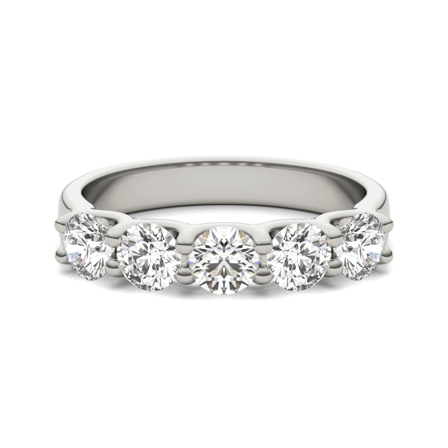 Five-Stone Lab-Grown Diamond Anniversary Band | 1.25 Carat G/VS1+ in 14K White Gold