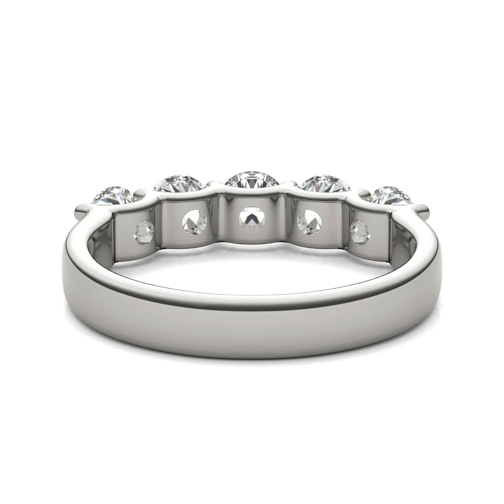 Five-Stone Lab-Grown Diamond Anniversary Band | 1.25 Carat G/VS1+ in 14K White Gold