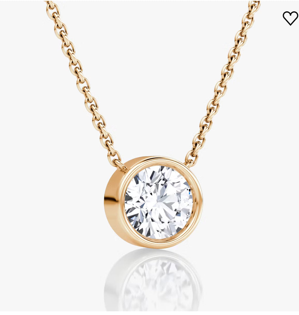 Bezel-Set Lab-Grown Diamond Pendant | 1.00 Carat G/VS in 14K Gold