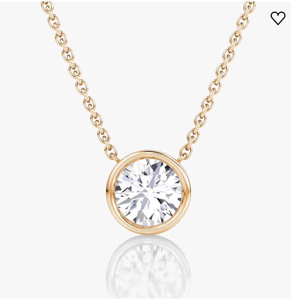 Bezel-Set Lab-Grown Diamond Pendant | 1.00 Carat G/VS in 14K Gold