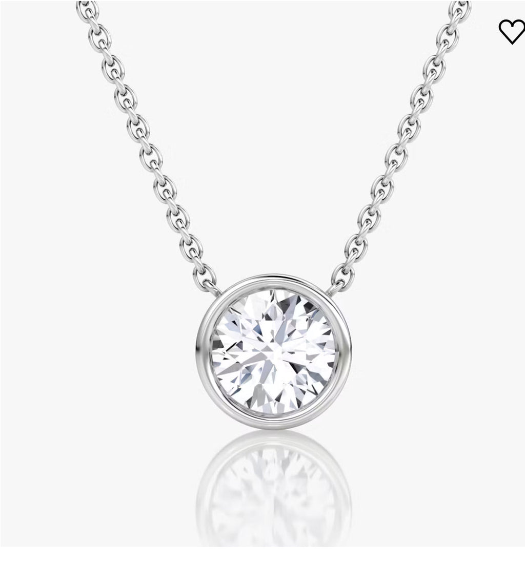Bezel-Set Lab-Grown Diamond Pendant | 1.00 Carat G/VS in 14K Gold