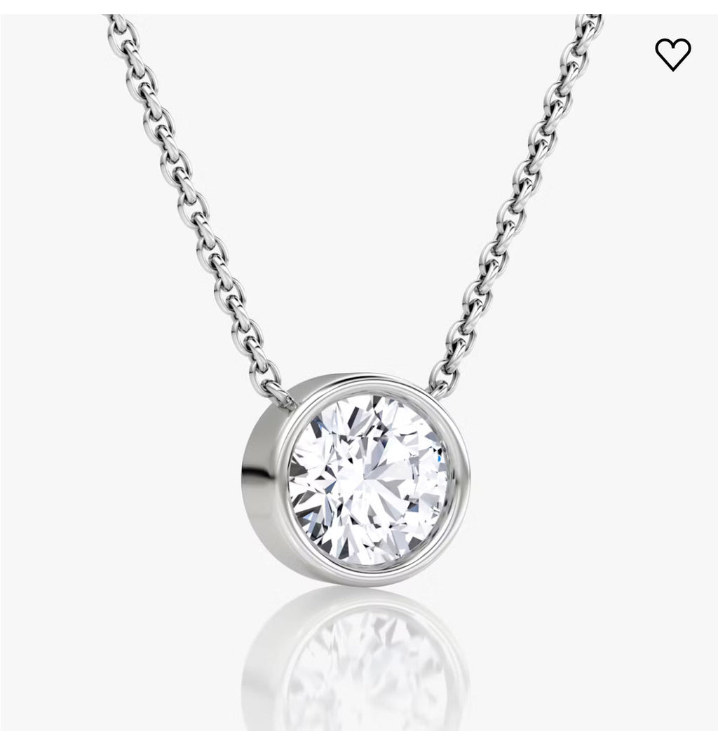 Bezel-Set Lab-Grown Diamond Pendant | 1.00 Carat G/VS in 14K Gold