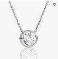 Bezel-Set Lab-Grown Diamond Pendant | 1.00 Carat G/VS in 14K Gold