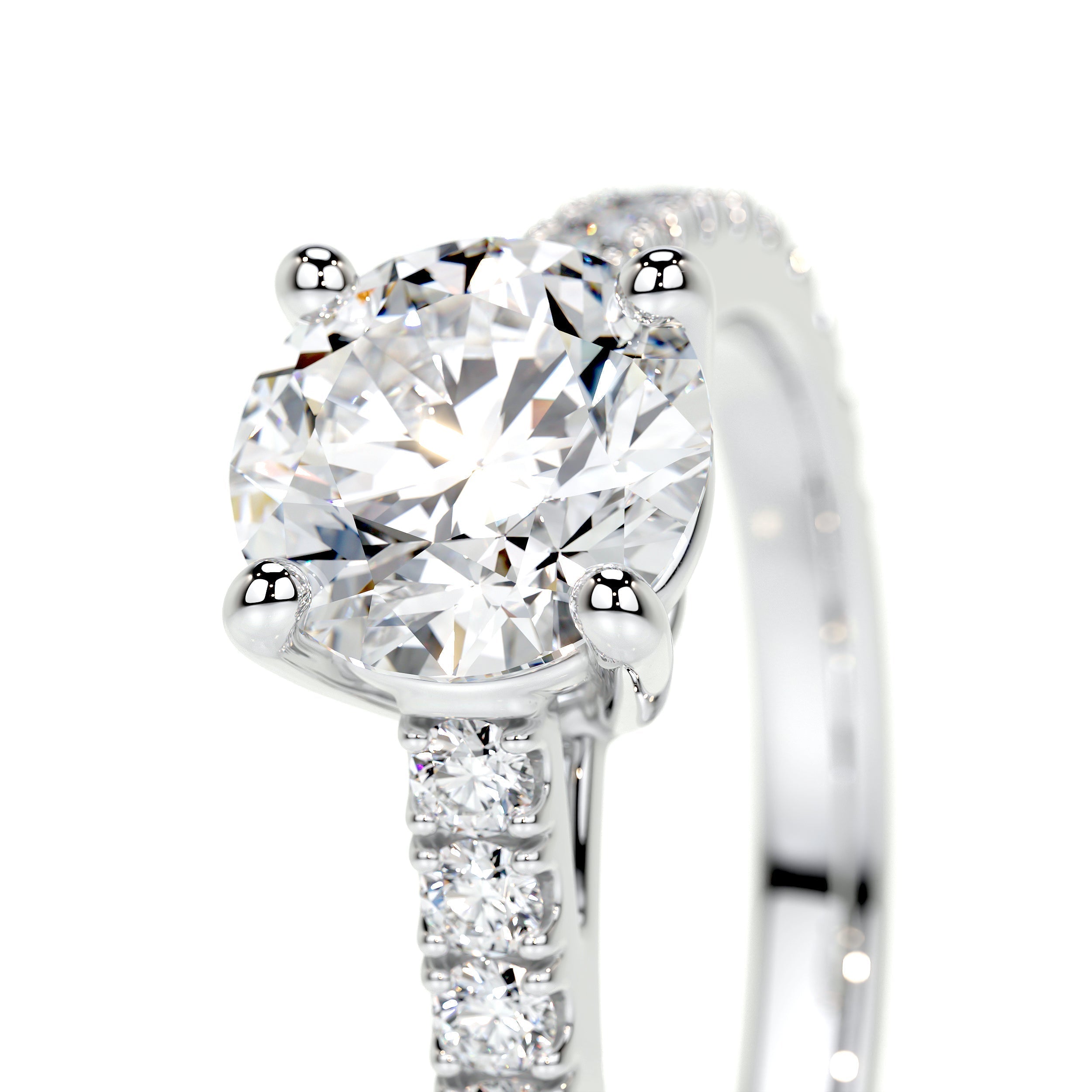 Channel-Set Lab-Grown Diamond Engagement Ring | F/VS in 14K White Gold