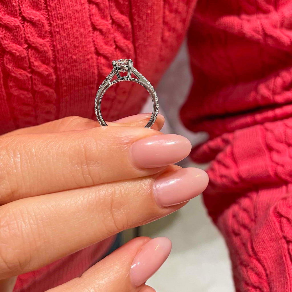 Channel-Set Lab-Grown Diamond Engagement Ring | F/VS in 14K White Gold