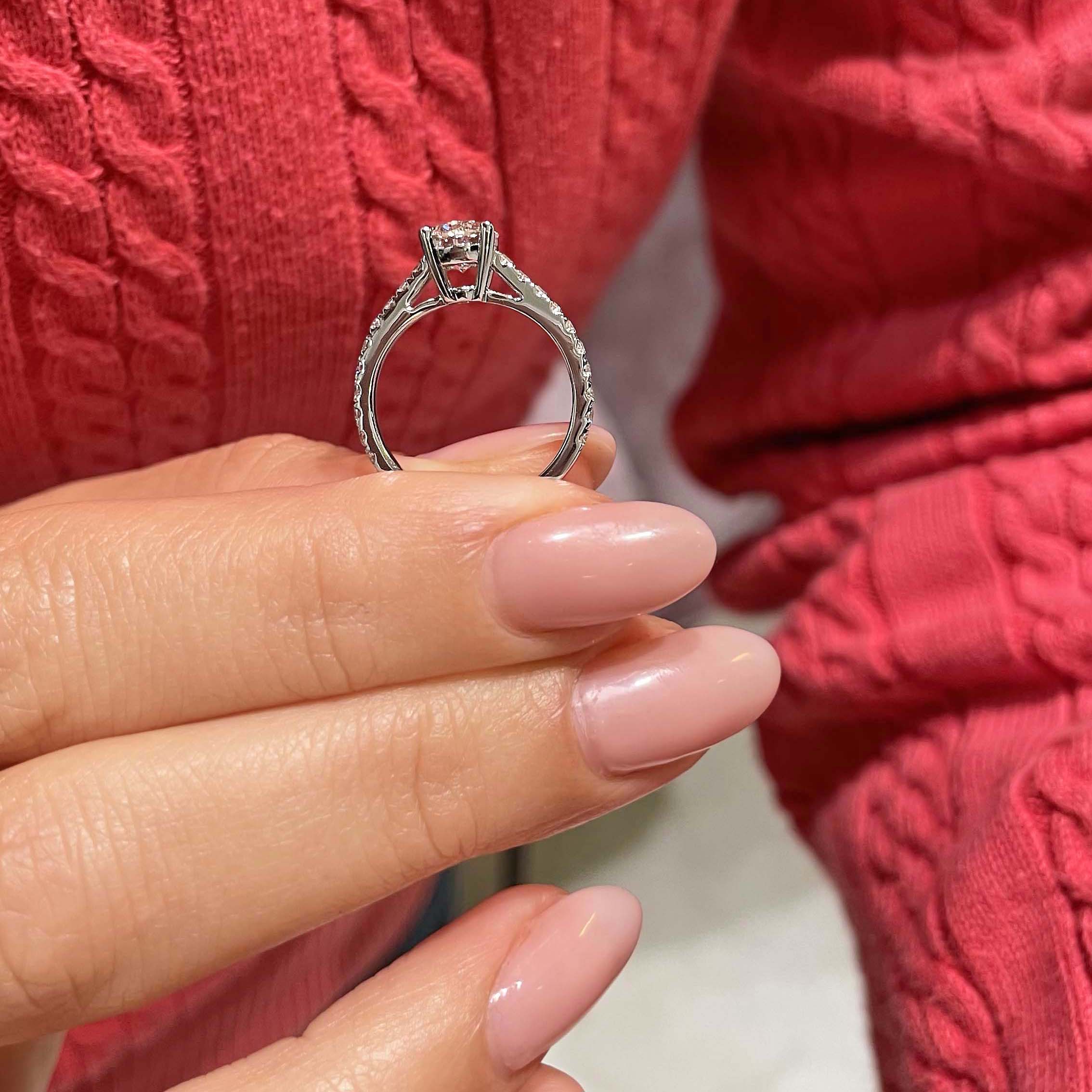 Channel-Set Lab-Grown Diamond Engagement Ring | F/VS in 14K White Gold