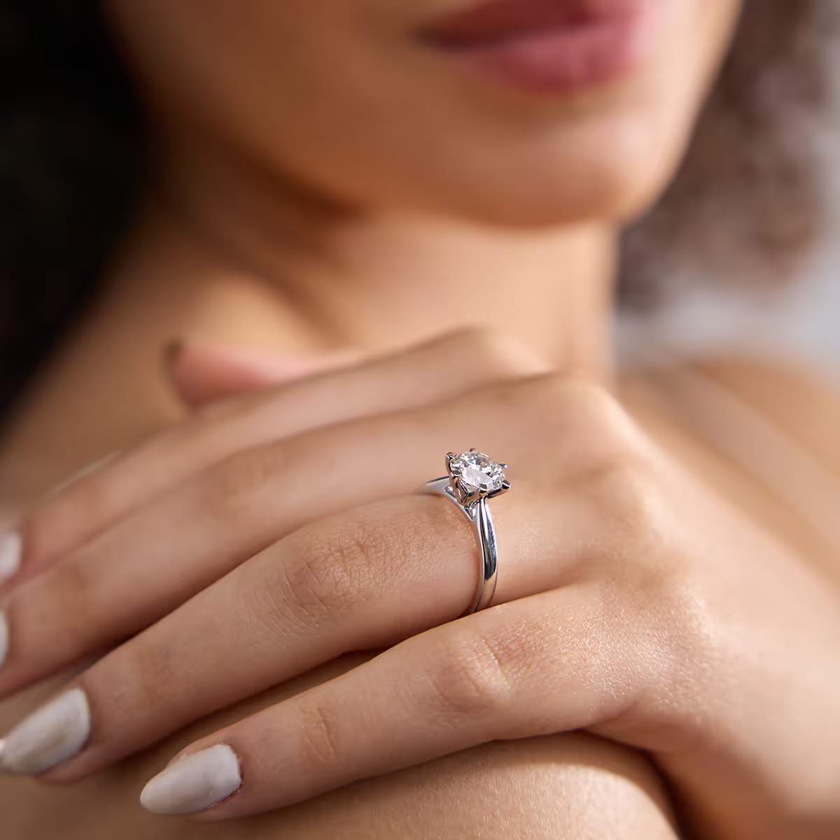 2.00 CTW Round Lab-Grown Diamond Solitaire Engagement Ring in 14K White Gold