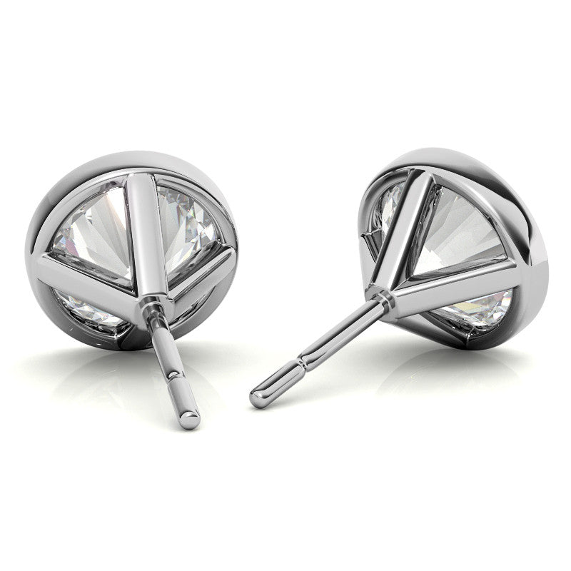 4.00 CTW Lab-Grown Diamond Bezel Martini Stud Earrings in 14K Gold