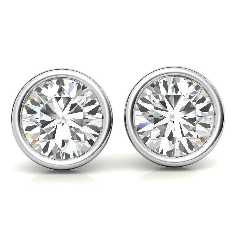 4.00 CTW Lab-Grown Diamond Bezel Martini Stud Earrings in 14K Gold