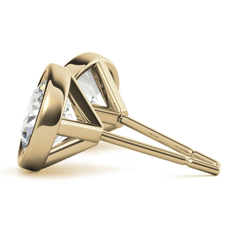 4.00 CTW Lab-Grown Diamond Bezel Martini Stud Earrings in 14K Gold