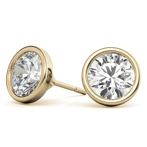 4.00 CTW Lab-Grown Diamond Bezel Martini Stud Earrings in 14K Gold