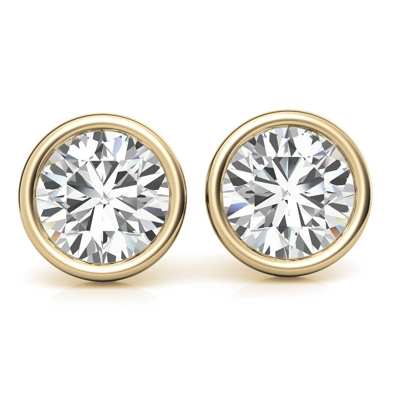 4.00 CTW Lab-Grown Diamond Bezel Martini Stud Earrings in 14K Gold
