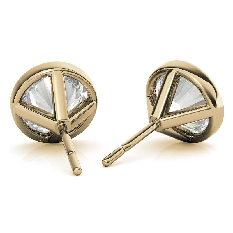 4.00 CTW Lab-Grown Diamond Bezel Martini Stud Earrings in 14K Gold