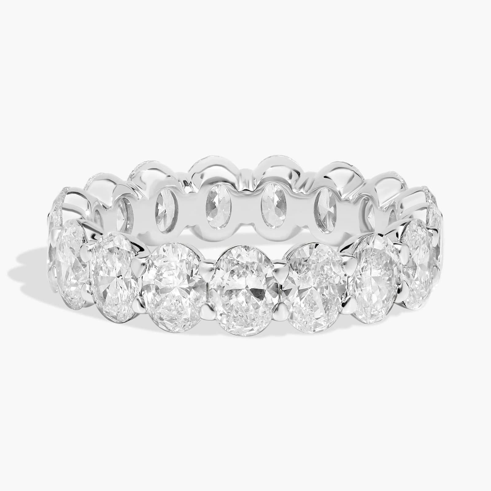 5.00 CTW Moissanite Diamond Oval Eternity Band | 14K White Gold Overlay