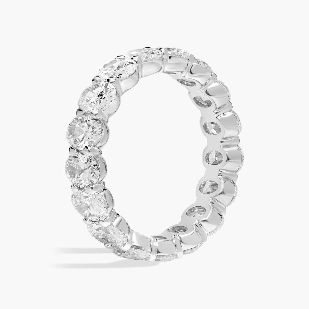 5.00 CTW Moissanite Diamond Oval Eternity Band | 14K White Gold Overlay
