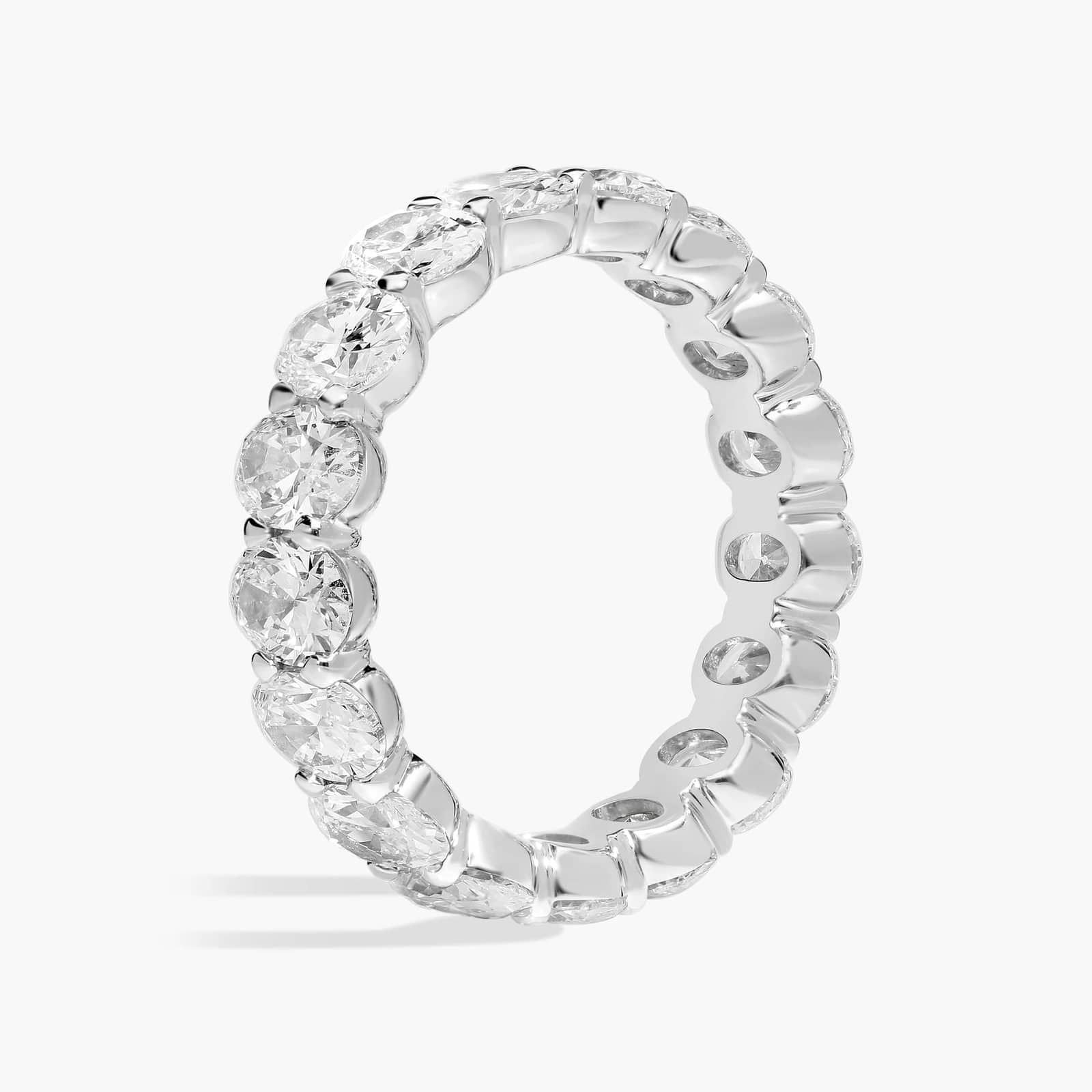 5.00 CTW Moissanite Diamond Oval Eternity Band | 14K White Gold Overlay