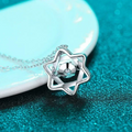 0.5 Carat Moissanite Star of David Pendant Necklace | Platinum-Plated Sterling Silver | GRA Certified