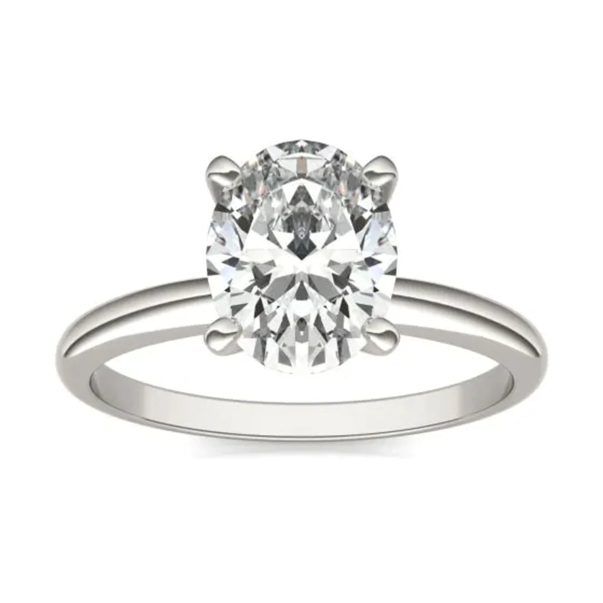 Oval Lab-Grown Diamond Solitaire Engagement Ring | 2.00 Carat G/VS1+ in 14K White Gold