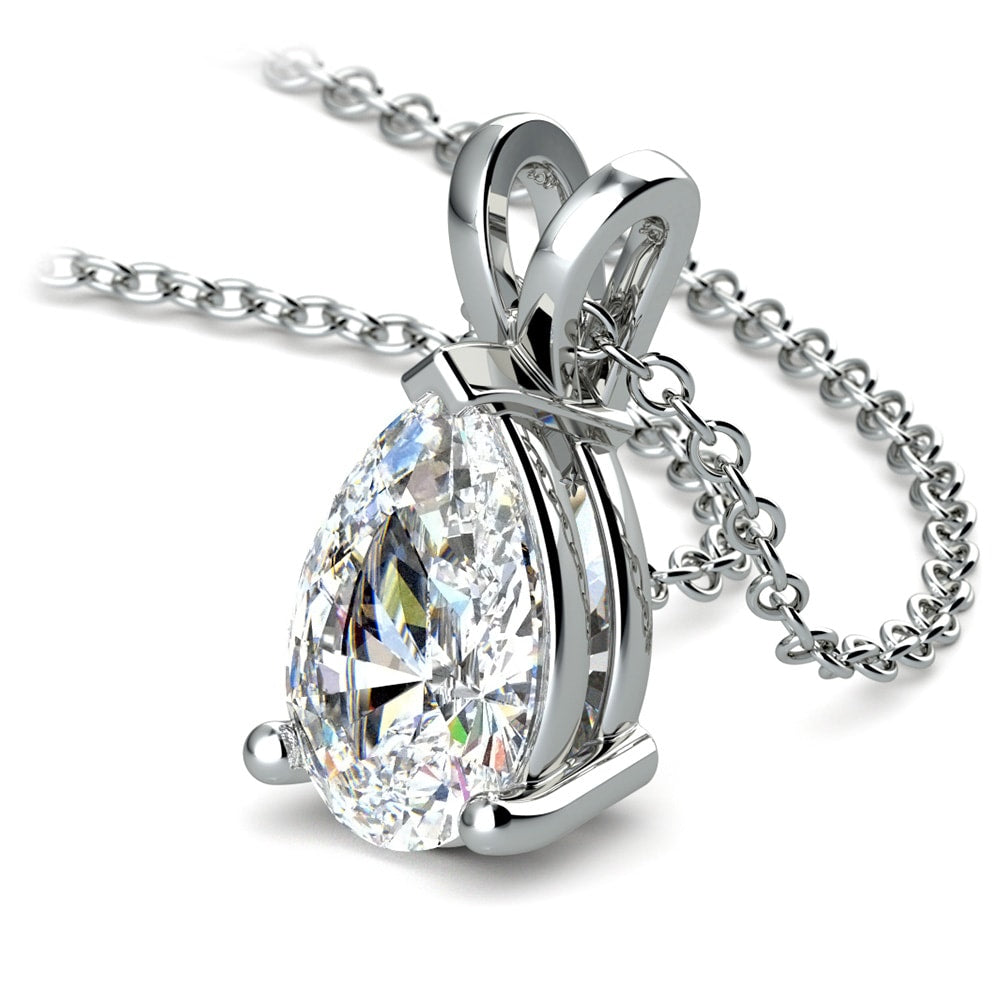 Pear-Cut Lab-Grown Diamond Pendant | 2.00 Carat F/VS2 in 14K White Gold