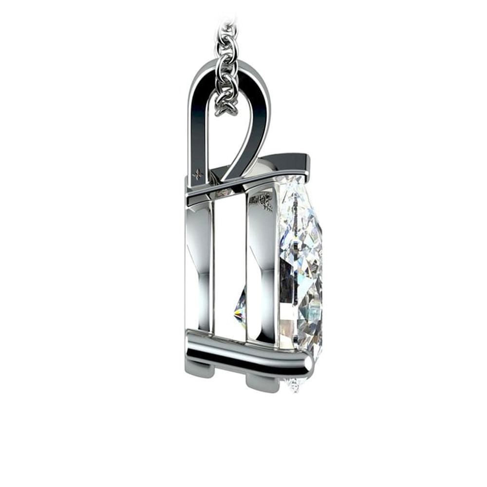 Pear-Cut Lab-Grown Diamond Pendant | 2.00 Carat F/VS2 in 14K White Gold
