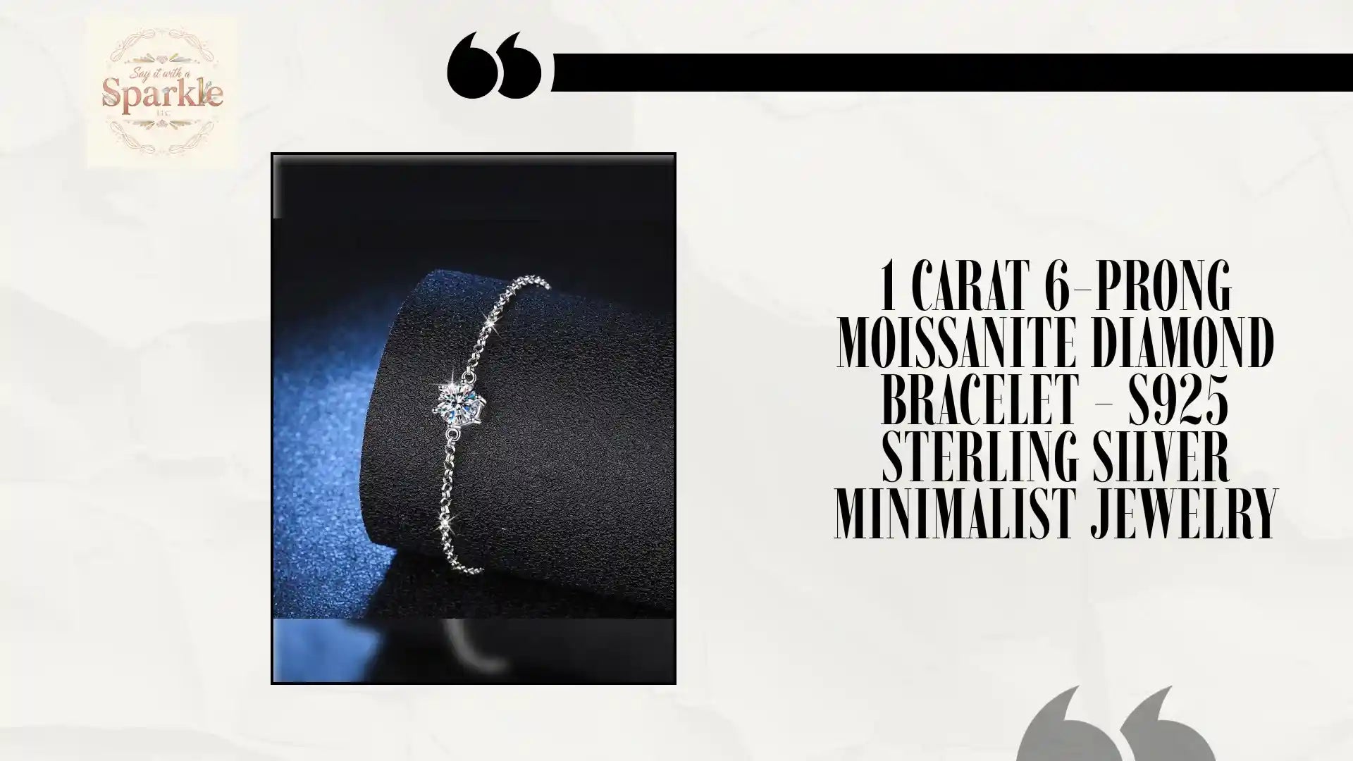 1 Carat 6-Prong Moissanite Diamond Bracelet - S925 Sterling Silver Minimalist Jewelry by@Outfy