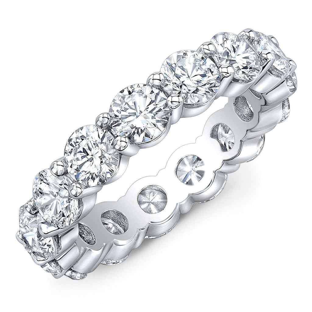 4.00 CTW Moissanite Diamond Eternity Band | 14K Gold Overlay