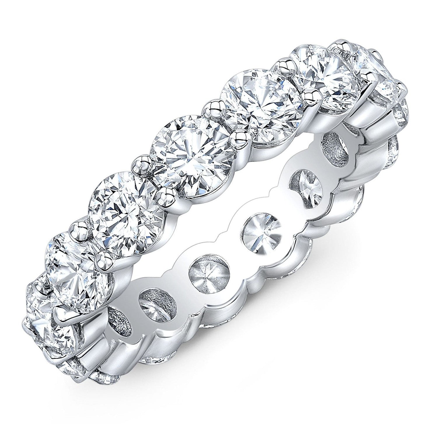 4.00 CTW Moissanite Diamond Eternity Band | 14K Gold Overlay