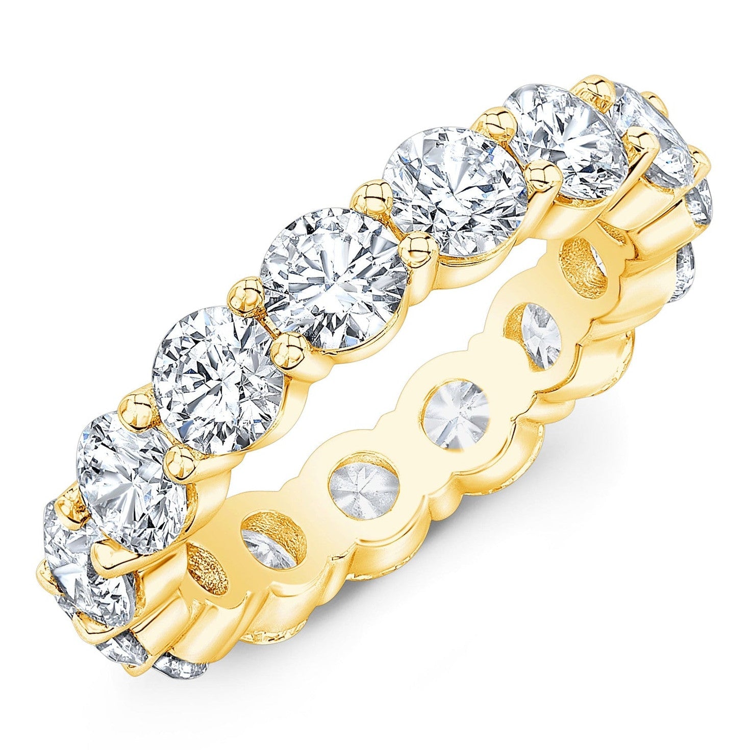 4.00 CTW Moissanite Diamond Eternity Band | 14K Gold Overlay